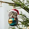 Natal Criativo Transfronteiriço Novo Produto Portátil Bola de Natal Gatinho Carro Pingente Decoração de Casa de Natal Presente