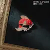 Broche Peônia Esmaltado Estilo Chinês Retro Feminino de Alta Qualidade para Hanfu Cheongsam Acessórios Exquisitos Alfinete Elegante