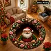 Promoção Quente Tapete Redondo do Papai Noel Decoração de Cena de Festival Interna Externa Tapete de Chão Etiquetagem Amazon Transfronteiriça Dropshipping