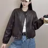 Chaqueta de Cuero Corta para Mujer Petite 2026 Otoño Nuevo Estilo Coreano de Gama Alta Retro Holgada Versátil Adelgazante Superior de Moda
