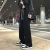 Pantalones de chándal grises transfronterizos para hombre, corte recto holgado moderno, pantalones largos deportivos casuales finos de pierna ancha y caída para primavera, otoño y verano