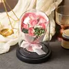 Flor Eterna Rosa Vidro Abajur Flor Artificial Dia dos Namorados Natal Aniversário Presente Decoração de Casa Luz Noturna