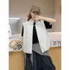 Colete casual simples de gola alta estilo coreano para mulheres, novo top versátil sem mangas para outono de 2026 para usar em camadas