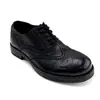 Sapatos de Couro Goodyear, Sapatos Formais Casuais Brogue Esculpidos para Homens, Sapatos Masculinos de Couro de Cavalo Lavado Vintage Britânico Desgastado