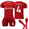 2324 Liverpool Home 11 Salah 3 Endo 66 Arnold 10 McAlister uniforme de futebol