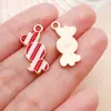 Colgantes Serie Navideña de Aleación Roja con Goteo de Aceite Muñeco de Nieve Copo de Nieve Charms Accesorios para Pendientes Llavero DIY