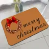 Capachos de Entrada Vermelhos de Natal Transfronteiriços, Tapetes de Banheiro Absorventes de Água e Antiderrapantes, Tapetes de Veludo Cristal Festivos e Resistentes a Manchas para Casa