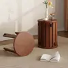 Taburete Apilable de Madera Maciza, Taburete Bajo Multifuncional para el Hogar, Taburete para Comedor, Taburete Redondo para Dormitorio, Silla, Banco de Lujo Ligero, Mesa Auxiliar Estilo Chino Nuevo