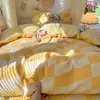 Conjunto de cama popular, ultrassuave e fofo de quatro peças, incluindo um conjunto de capa de colchão de três peças (Grau A, adequado para bebês e crianças pequenas), e lençóis e lençóis de elástico para estudantes, disponível para dropshipping