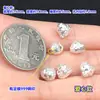 Prata Pura S999 Padrão Martelado Contas Espaçadoras de Prata Feitas à Mão Contas Redondas Joias de Cristal Pulseira Tecida Colar Acessórios DIY Feitos à Mão