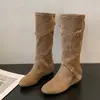 Botas de Vaquero Occidentales para Mujer 2026 Otoño Invierno Cómodas Botas Largas Tacón Oculto Adelgazantes Gamuza Caña Alta Botas de Jinete Botas Apiladas