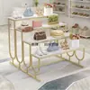 Estante de Exhibición para Tienda de Ropa, Bolsa para Zapatos, Estante de Exhibición para Escaparate de Tienda de Ropa para Mujer, Mesa de Flujo, Estante para Pantalones, Soporte de Exhibición de Isla Alto y Bajo