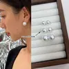 Pendientes de botón de plata de ley S925 con perla blanca australiana Aurora estilo S, simples y versátiles, elegantes y de alta gama, pendientes de lujo ligero