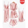 Pijama Youbo Feminina Primavera Verão Outono Sexy Camisola Vestido Cinco Peças Roupa de Casa Renda Branca