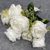 Rosa artificial Loulan de 7 cabezas para bodas, ramo de flores artificiales para decoración del hogar y hotel, venta al por mayor