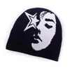 Moda Europea y Americana para Hombres y Mujeres Gorro de Punto Jacquard Personalizado Casual Versátil para Todo, Gorro Frío de Calle Versátil para Todo, Resistente al Frío