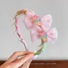 Diadema de flor con lazo para niños para arreglar flecos y cabello suelto, pinza para el cabello de corona alta para niñas, diadema que no aprieta la cabeza para niñas pequeñas