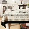 Mantel vintage estilo francés, impermeable y resistente al aceite, lavable, mantel rectangular, estilo de mediados de siglo, lujo ligero, mantel de comedor con ambiente de alta gama