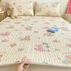 Conjunto de tres piezas de colchoneta de verano para madres e hijos de clase A, colchoneta de látex, colchoneta de seda helada, sábana, gorro de cama individual, lavable para dormitorio