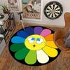 Alfombra de girasol de Amazon felpudo para el hogar terciopelo cristal marca de moda dormitorio mesita de noche manta redonda antideslizante alfombra para silla venta al por mayor