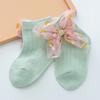 Calcetines de Encaje para Niñas de 0 a 3 Años Calcetines para Niños de Primavera, Otoño y Verano Lazo Calcetines de Princesa para Bebé Lindos Calcetines para Niñas Transfronterizos