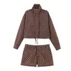 Marca Z Comércio Exterior Za2026 Novo Conjunto Casual Feminino de Primavera Jaqueta com Mangas Bufantes de Bolinhas + Mini Shorts com Bolso