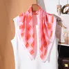 Pañuelo Cuadrado Artístico y Fresco de 70 cm para Mujer, Pañuelo de Seda Floral, Estilo Delgado de Verano, Adecuado para Combinar con Vestidos y Blusas, Pañuelo Decorativo Pequeño para el Cuello