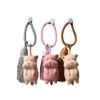 Ciprés Rojo Madera de Haya Talla Gatito Juguetón Colgante de Llave Mochila de Pareja Yiming Xianyuan Colgante Decorativo