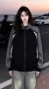 Sudadera Fina con Cremallera, Cuello Alto y Diseño Color Block para Mujer, Nueva Estilo Coreano para Primavera y Otoño, Chaqueta Cardigan Holgada Versátil para Estudiante