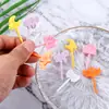 Serie de 10 piezas tenedor de fruta de dibujos animados para el hogar animal lindo señal Bento traje de señal decorativa creativa para bento