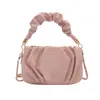 Bolso de mano para mujer, color sólido, plisado, 2025, gran capacidad, moderno, a la moda, casual, con cadena, color sólido, bolso de hombro cruzado