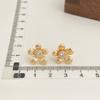 Pendientes de flores tridimensionales retro franceses para mujer, de alta gama, con circonitas de estilo industrial pesado, elegantes y de lujo, con un toque distintivo de nicho.