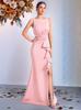Saia Longa Europeia e Americana Transfronteiriça Intelectual e Elegante Moda Cintura com Design Pregueado Vestido de Festa Vestido Feminino de Alta Qualidade
