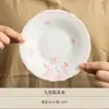 Conjunto de Bule e Bandeja de Chá de Cerâmica Pintado à Mão Conjunto de Chá Kung Fu Doméstico Porcelana Branca Padrão Lótus Combinação de Bule e Bandeja de Chá