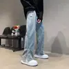 Jeans bordados con letras estilo americano para hombre, primavera y verano, marca de moda urbana, hip hop, pantalones rectos, estilo coreano, Ruan, guapo, pantalones de pierna ancha
