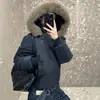 Jaqueta de Algodão com Enchimento e Gola de Pelo, Estilo Inverno 2026, Feminina Petite, Curta, com Capuz, Emagrecedora, Acolchoada, Peça de Roupa Externa Grossa