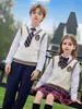 Traje de Coro para Alunos do Ensino Fundamental e Médio Uniforme Escolar Estilo Britânico Uniforme de Classe para Crianças do Jardim de Infância Uniforme de Time Esportivo Falso Duas Peças