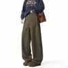 Traje Pequeño de Herramientas Pantalones de Hombre Modernos Sueltos Versátiles Rectos de Pierna Ancha Pantalones Casuales Pantalones Estilo Hong Kong Unisex