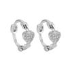 Brincos Love Series Temperamento Doce Menina Suave Arco-Íris Pêssego Coração Fivela de Brinco Pequeno Livro Vermelho Flash Diamante Coreano Anel de Brinco em Forma de Coração