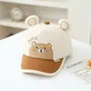 Gorro de Bebé Versión Coreana Lindo Oso de Dibujos Animados Gorra de Béisbol Primavera Verano Nuevo Sombrero para el Sol Protección Solar Infantil Gorra de Pico