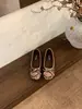 Sapatilhas planas estilo balé com retalhos, bico redondo e laço para mulheres, novo modelo de outono 2026, versáteis de corte baixo, antiderrapantes, sapatos de vovó