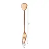 304 Cuchara y Tenedor de Manzana Creativos de Acero Inoxidable Tenedor de Postre para Pastel Mango Corto Cuchara de Café Cuchara de Miel Vajilla de Souvenir