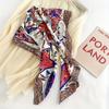 Nuevo pañuelo cuadrado grande de 90 para mujer, estampado de letras, cuatro estaciones, moda, pintura de paisajes, pañuelo cuadrado estampado retro, transmisión en vivo en línea