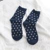 Calcetines de Lana Nuevos de Otoño e Invierno 2023, Gruesos, Suaves y Cerosos, Calcetines de Media Caña de Lunares para Mujer, Lindo Estilo Japonés con Encaje de Volantes, Modernos