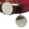 DIY aço inoxidável interno 18 * 25MM /13*18 Borda de dente oval bandeja vazia de suspensão única acessórios de joias atacado