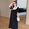 Vestido para Gestantes 2024 Verão Novo Estilo Coreano Moda Elegante Renda Costura Solto Emagrecedor Vestido de Bolinhas