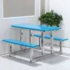 Mesa y Silla en stock Combinación de mesa y silla comedor unidas de PRFV económica para personal escolar snack bar restaurante de comida rápida