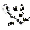 1 Rollo/500 Hojas de Pegatinas en Rollo de Gato Negro Dibujos Animados Lindas Material Decorativo Cinta Pegatinas Imprescindibles para Estudiantes Pegatinas Selladoras