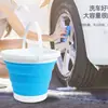 Cubo Plegable Portátil al por Mayor de Fábrica Cubo de Plástico para Coche Cubo Multifuncional para Viajes al Aire Libre de Niños