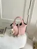Bolso Cubo con Diseño Exclusivo, Bolso de Mano Estilo Cesta para Mujer, Bolso Cruzado Elegante y de Moda para el Día a Día, Bolso de Mano con Textura de Patrón Lichi